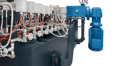 Coperion Doppelschneckenextruder STS Mc11 Schwenkhebel