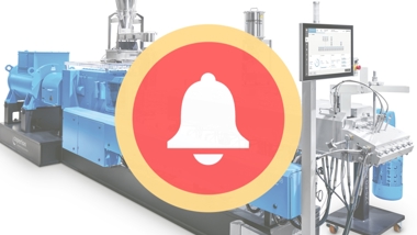 Alert Icon vor Coperion ZSK Extruder