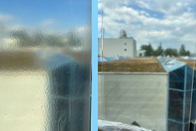 Comparison LEDPE Film recycled with conventional and Coperion technology
